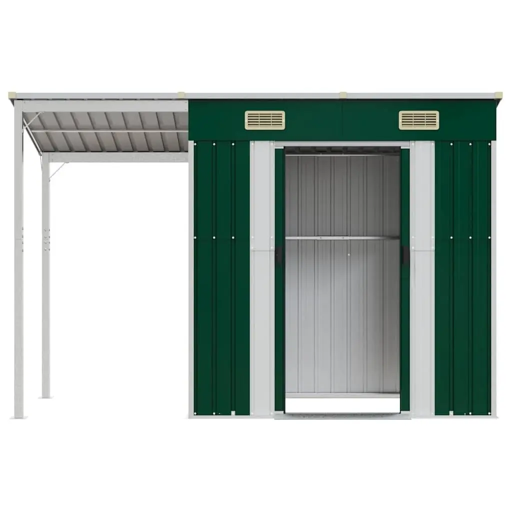 Garden Shed Galvanised Steel 277x107x181cm Green