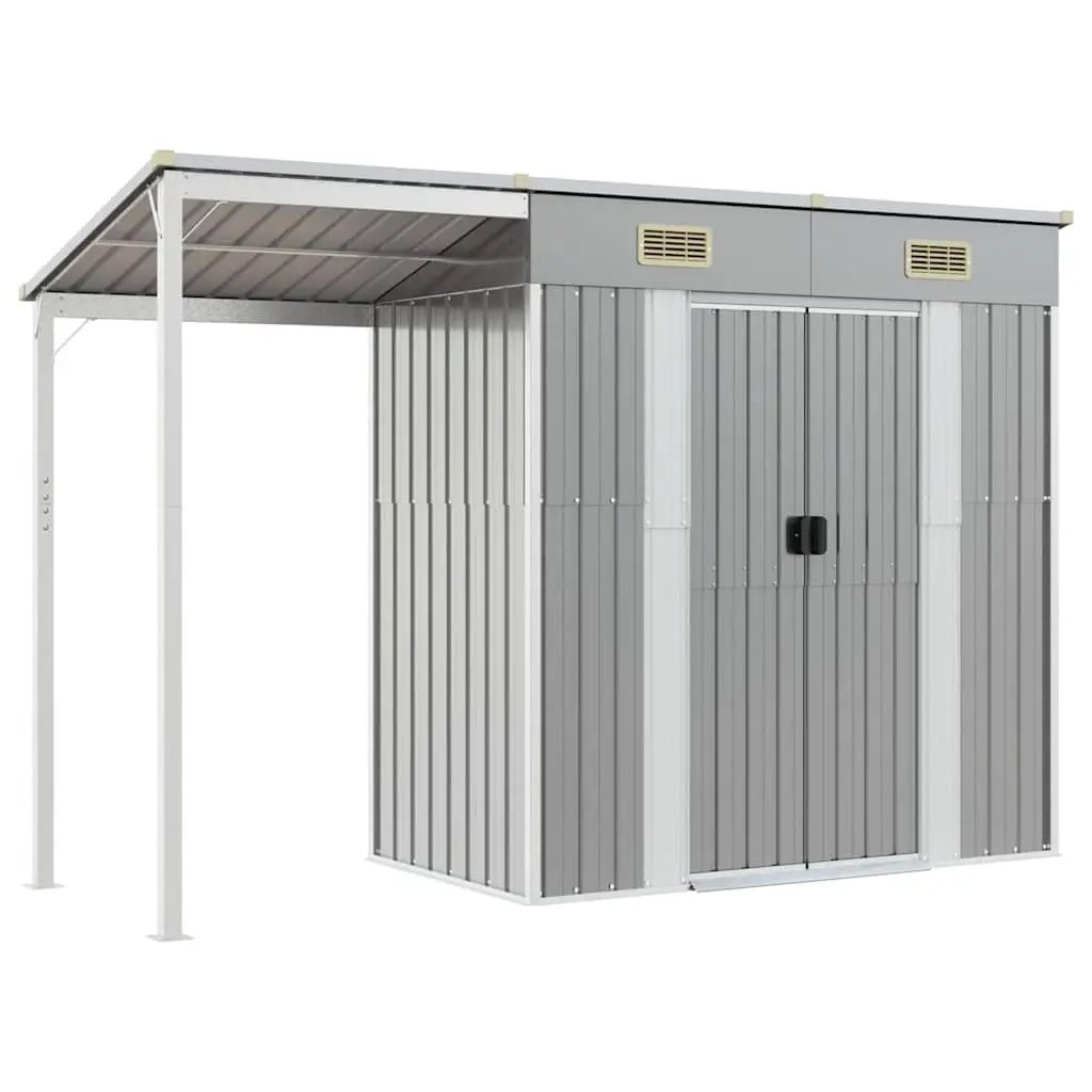 Garden Shed Galvanised Steel 277x107x181cm Grey