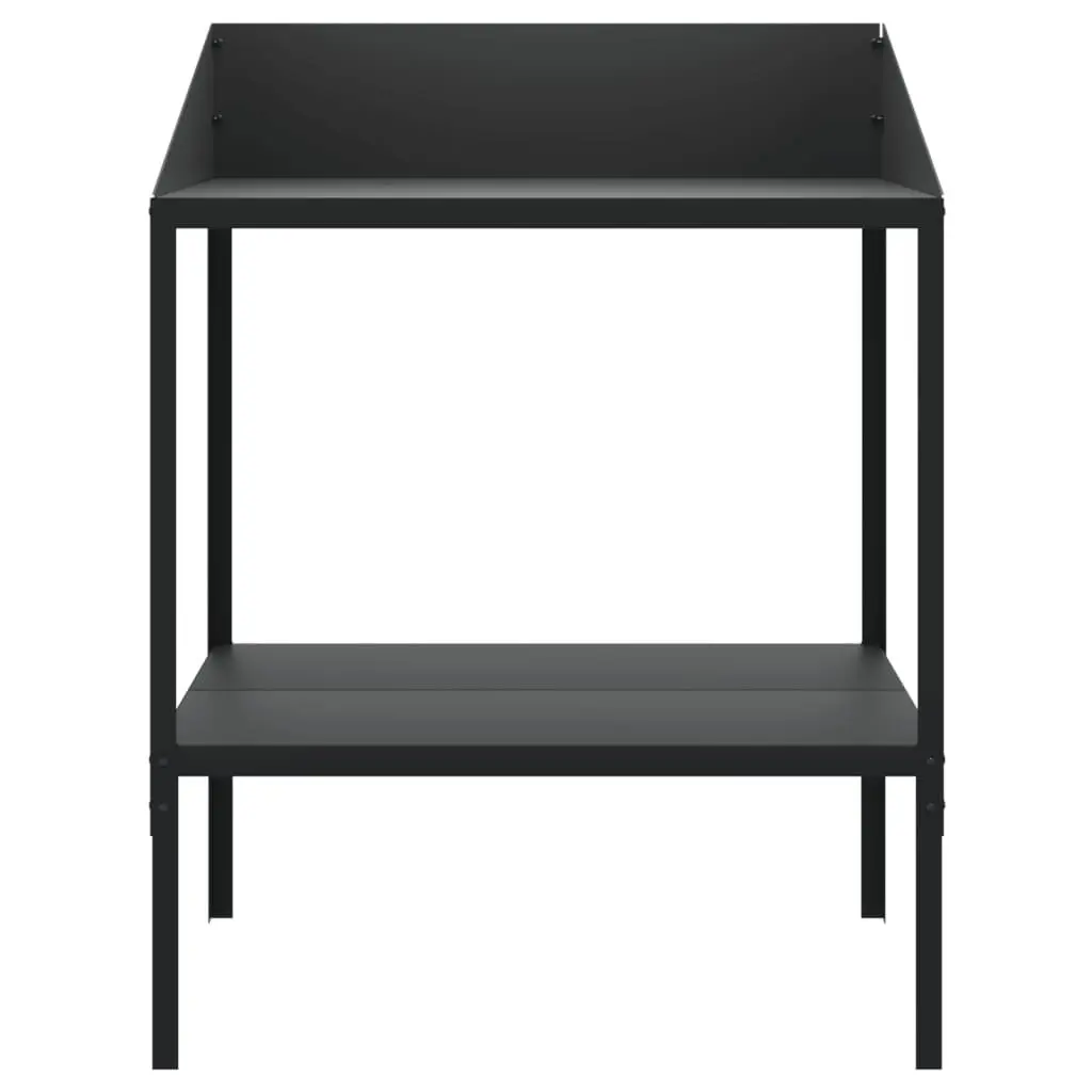 Plant Stand Galvanised Steel 2 Tier Anthracite 75.5 x 54.5 x 100 cm Indoor Outdoor Flower Display Shelf