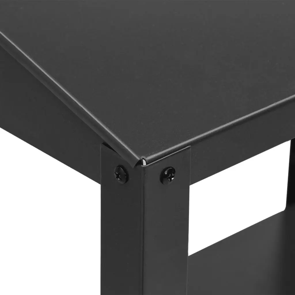 Plant Stand Galvanised Steel 2 Tier Anthracite 75.5 x 54.5 x 100 cm Indoor Outdoor Flower Display Shelf