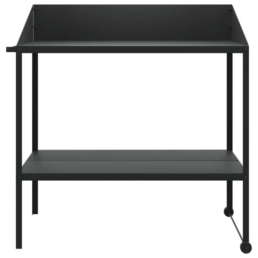 Two Tier Plant Stand with Wheels and Handle