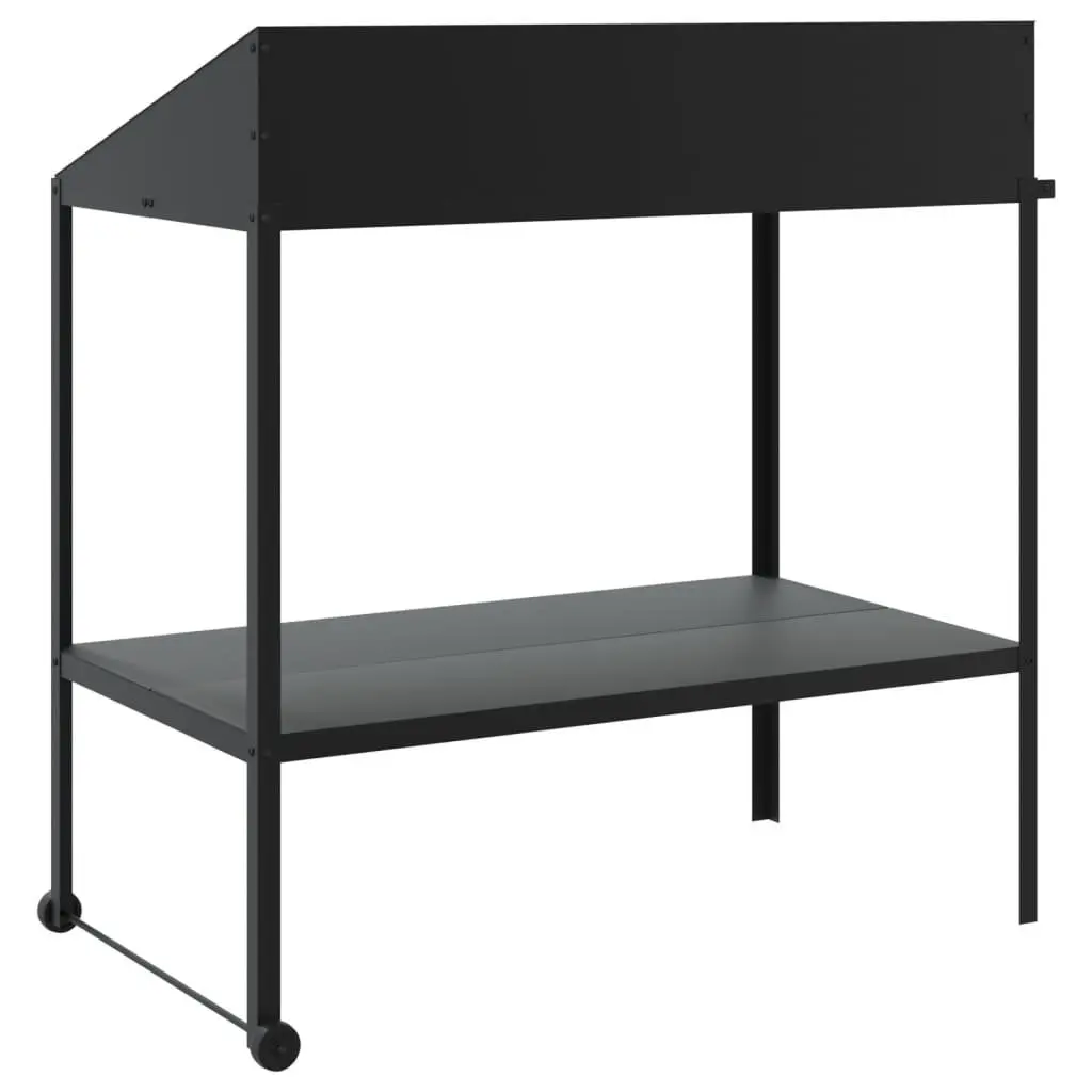 Two Tier Plant Stand with Wheels and Handle