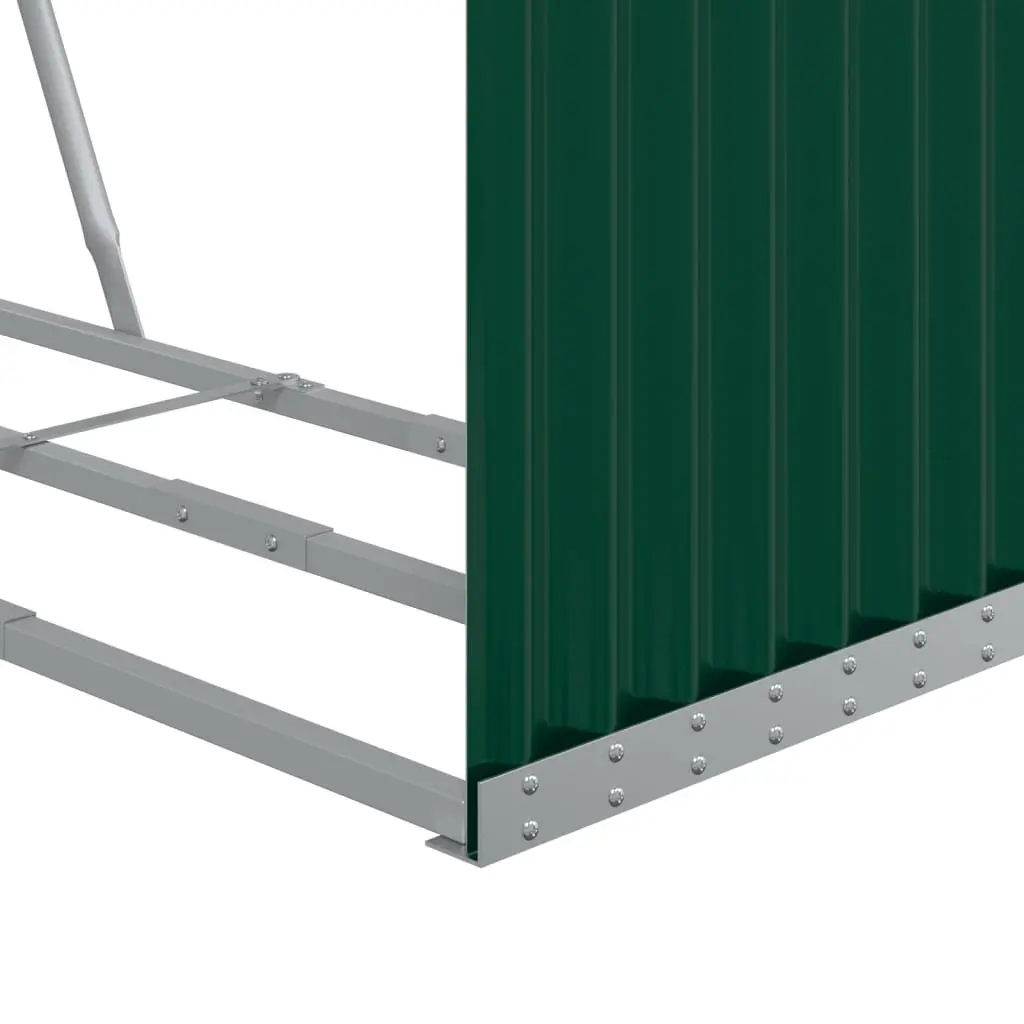 Log Holder Galvanised Steel 120W x 45D x 210H cm Green