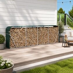 Sturdy Green Log Holder Firewood Rack for Indoor & Outdoor
