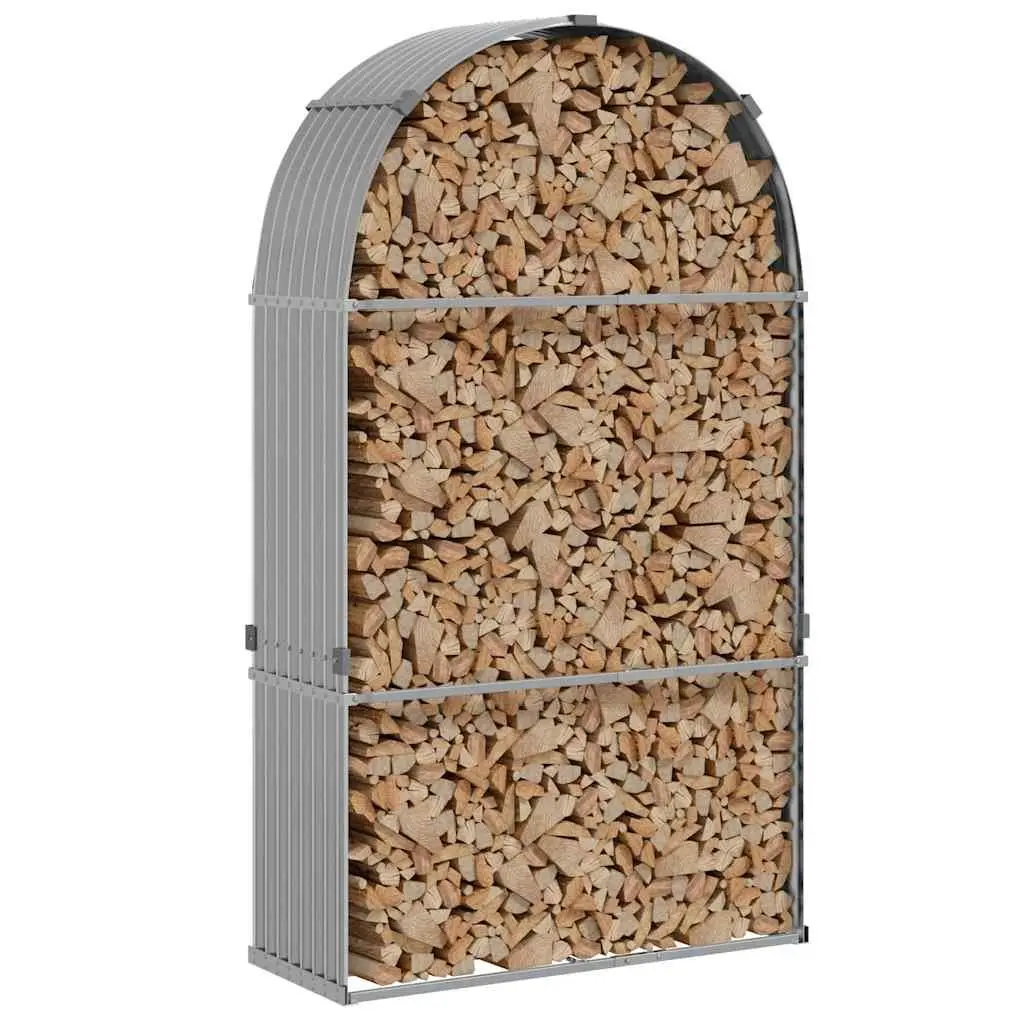 Log Holder Firewood Rack 120x45x210cm Outdoor Wood Storage Log Store Grey