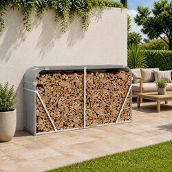 Heavy Duty Steel Firewood Rack for Indoor and Outdoor Use