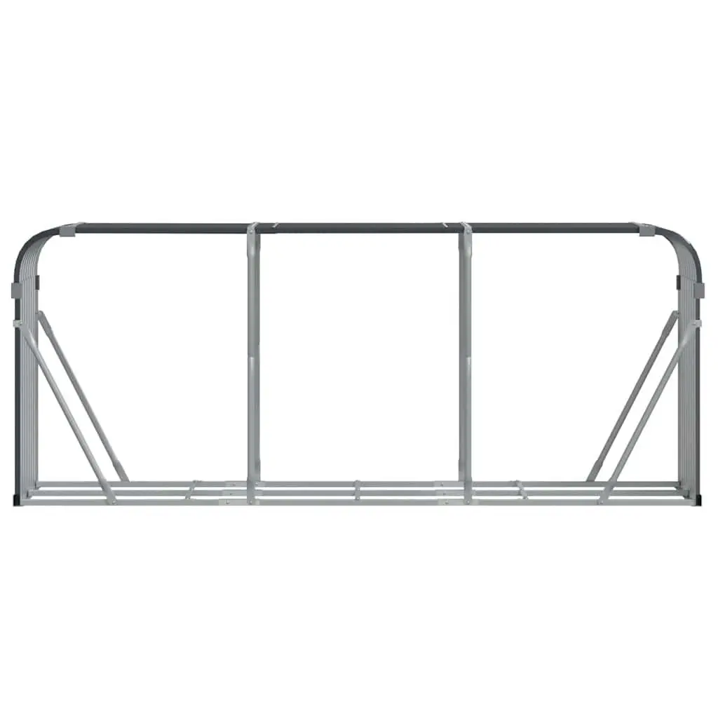 Log Holder Anthracite Galvanised Steel Fireplace Wood Storage Rack 234x45x100cm
