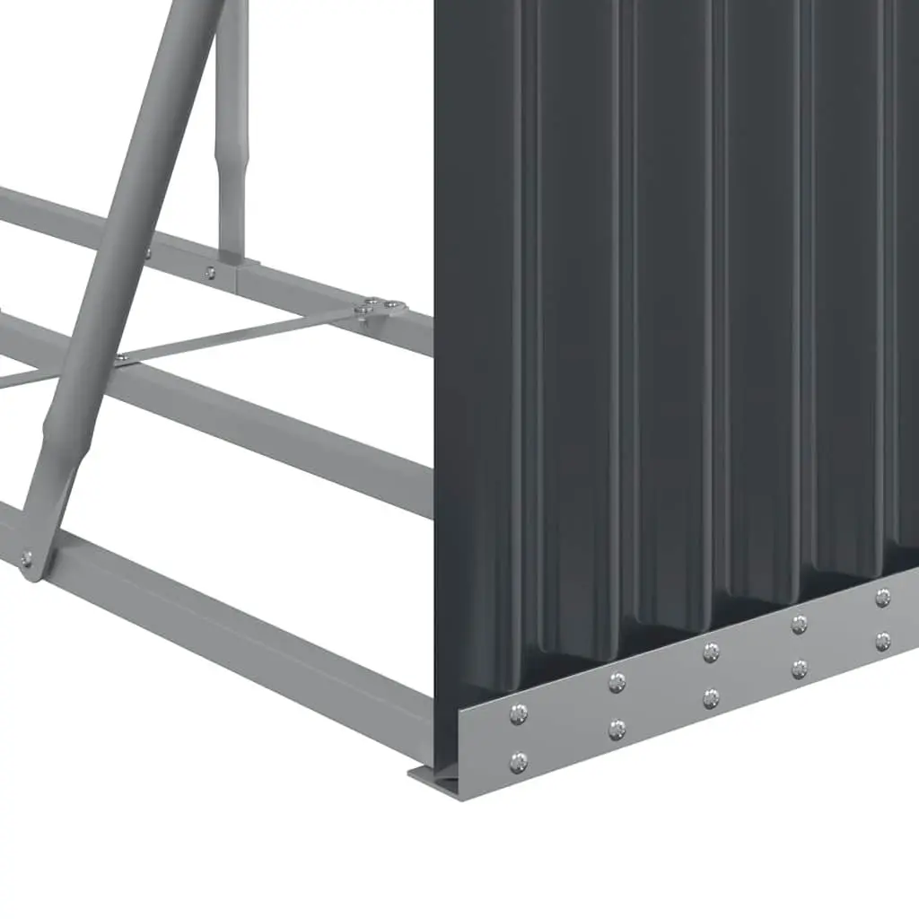 Log Holder Anthracite Galvanised Steel Fireplace Wood Storage Rack 234x45x100cm