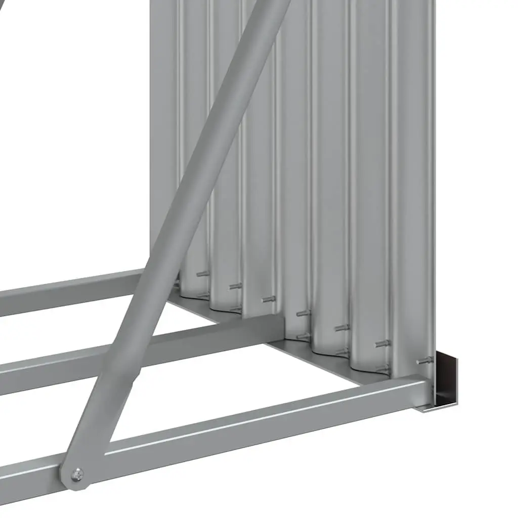 Log Holder Anthracite Galvanised Steel Fireplace Wood Storage Rack 234x45x100cm
