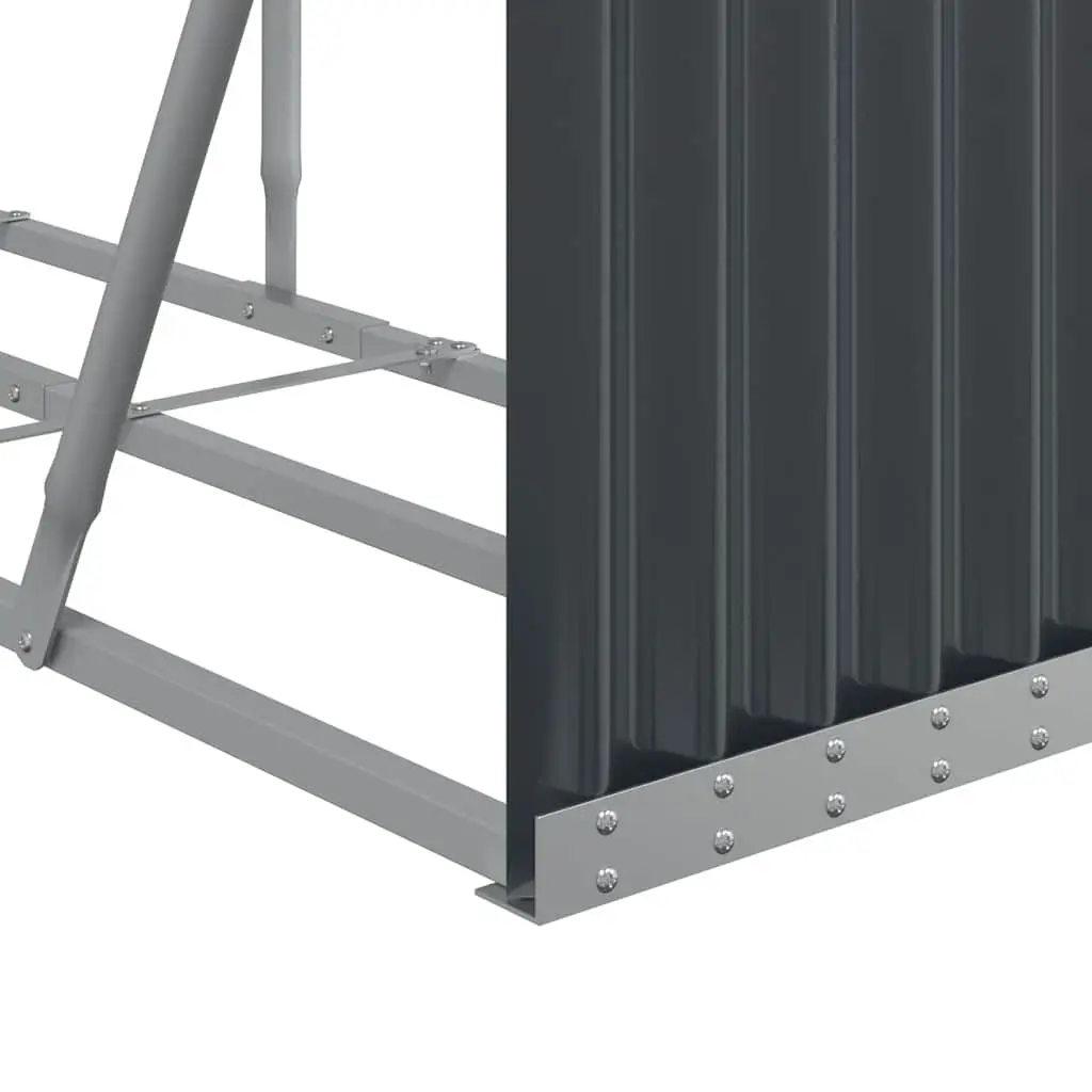 Log Holder Galvanised Steel Anthracite 300 x 45 x 100 cm Wall Mount Outdoor