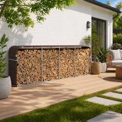 Durable Galvanised Steel Log Holder for Firewood Storage