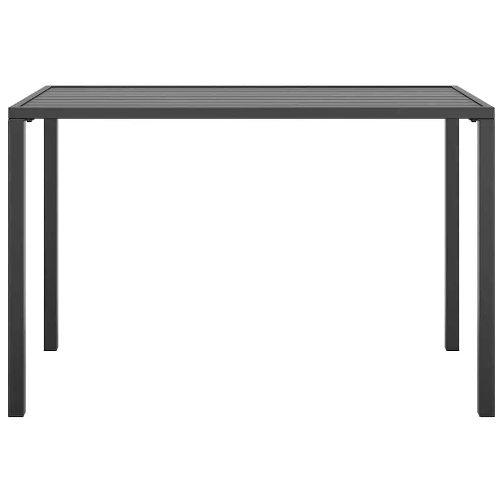 Steel Frame Slatted Garden Dining Table in Anthracite