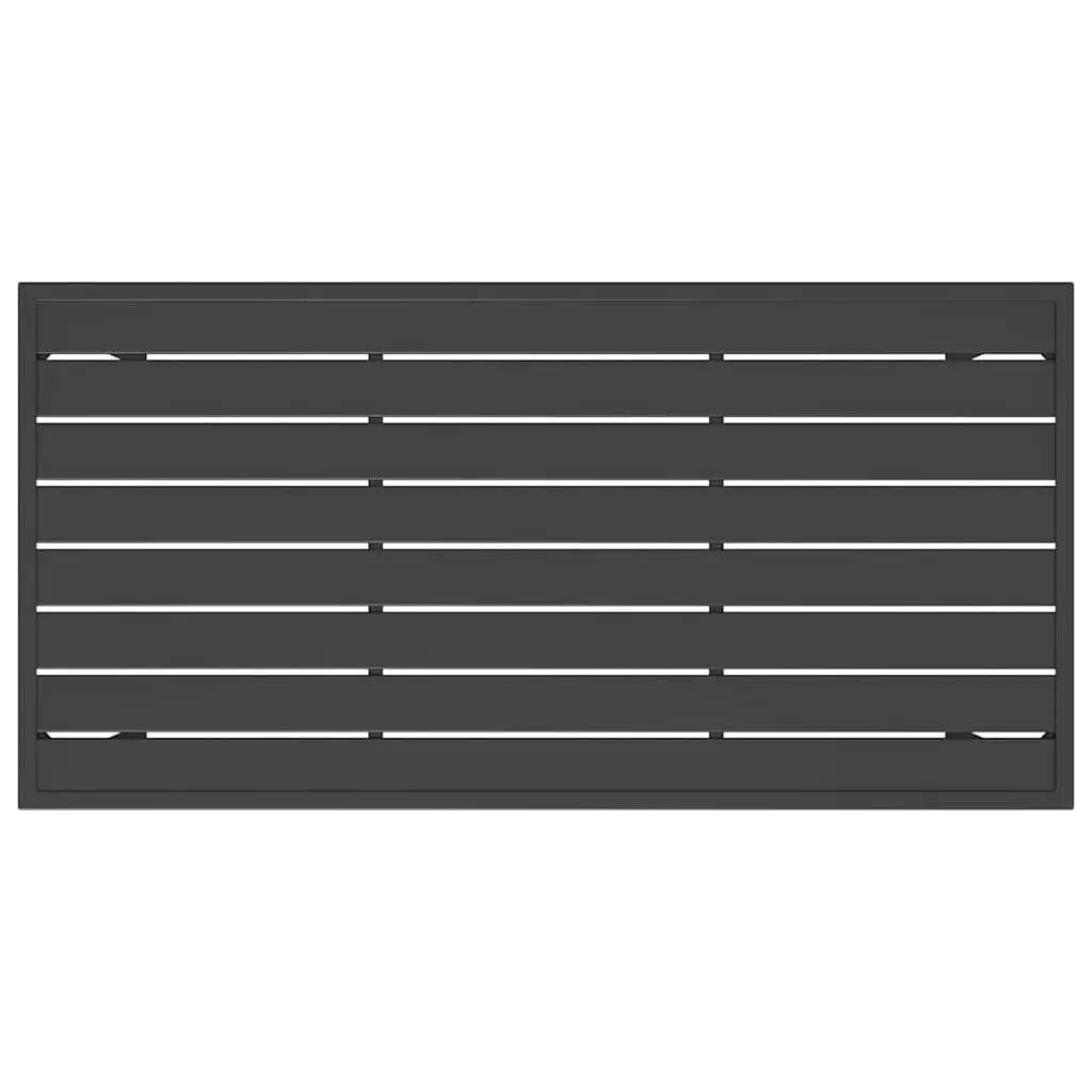 Steel Frame Slatted Garden Dining Table in Anthracite