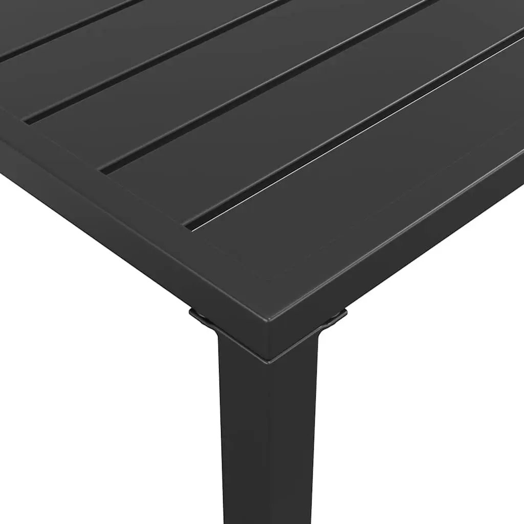 Steel Frame Slatted Garden Dining Table in Anthracite