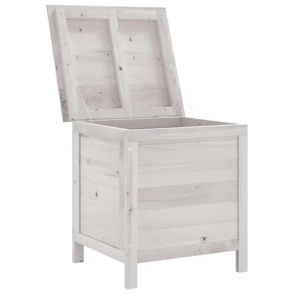 Garden Storage Box Solid Fir Wood 50 x 49 x 56.5 cm White