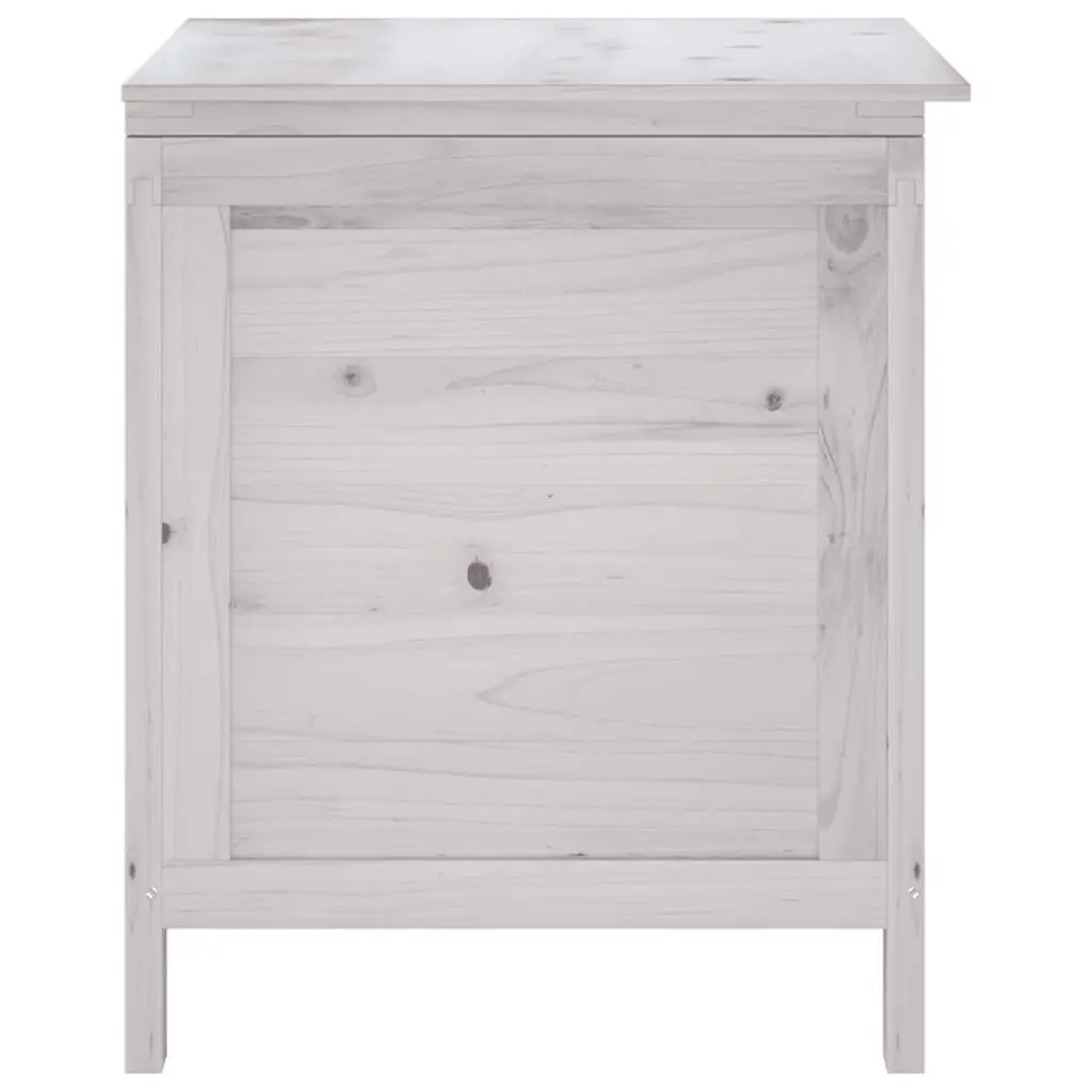 Garden Storage Box Solid Fir Wood 50 x 49 x 56.5 cm White