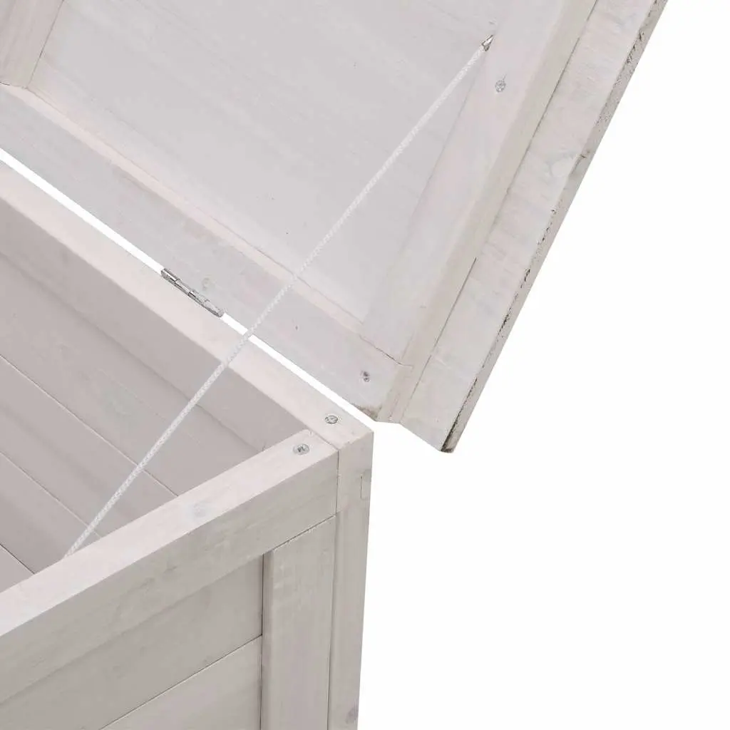 Garden Storage Box Solid Fir Wood 50 x 49 x 56.5 cm White