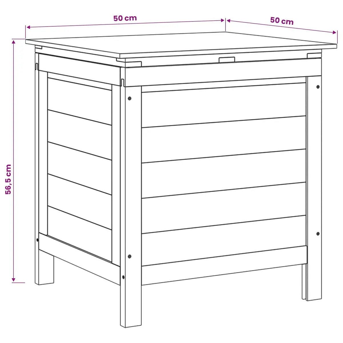 Garden Storage Box Solid Fir Wood 50 x 49 x 56.5 cm White