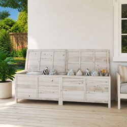 Sturdy Wooden Outdoor Storage Box in White