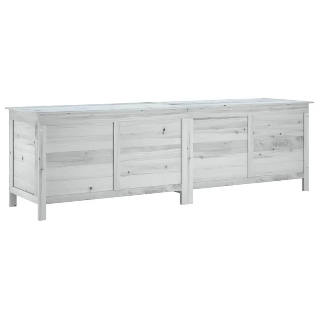 Garden Storage Box Solid Fir Wood 198.5 x 50 x 56.5 cm White