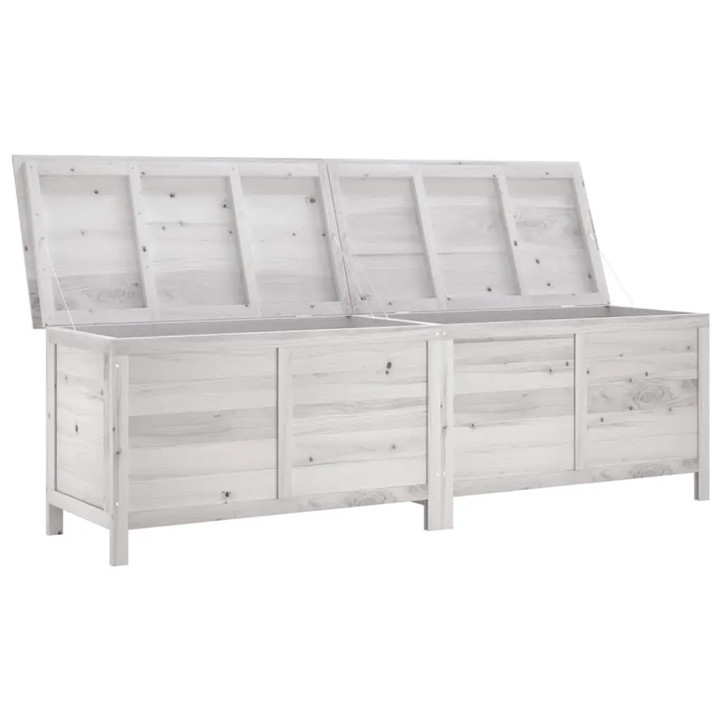 Garden Storage Box Solid Fir Wood 198.5 x 50 x 56.5 cm White