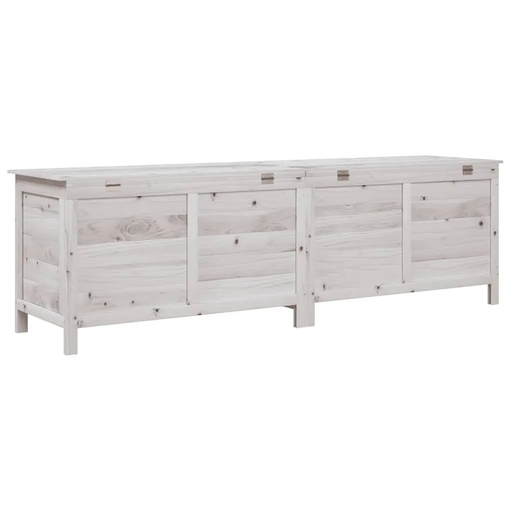 Garden Storage Box Solid Fir Wood 198.5 x 50 x 56.5 cm White