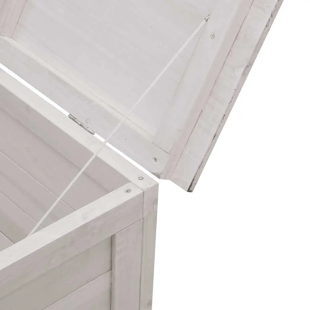 Garden Storage Box Solid Fir Wood 198.5 x 50 x 56.5 cm White