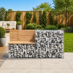 Durable Silver Gabion Basket 70x70x65 cm for Gardens