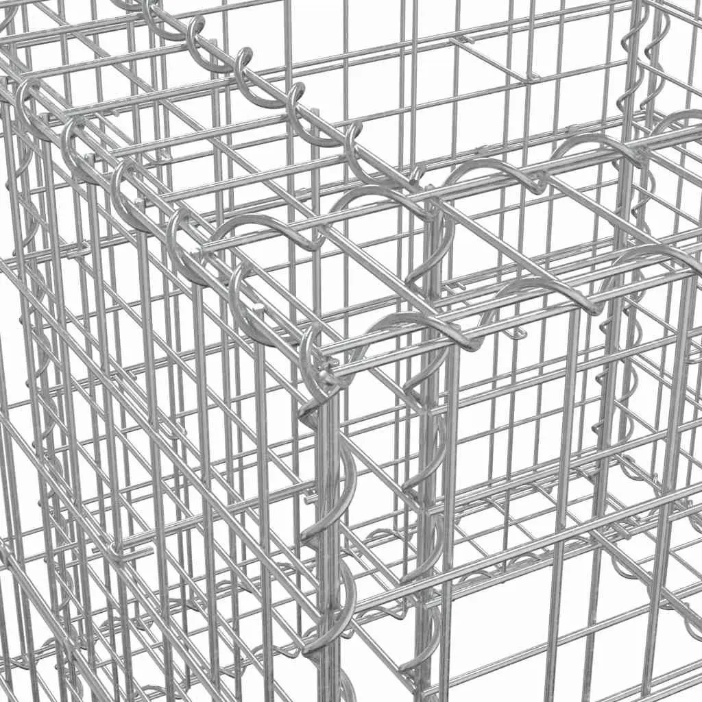 Galvanised Iron Garden Planter Basket 70x70x65cm Silver Outdoor Border
