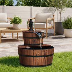 Sturdy Brown Water Fountain with Electric Pump for Garden