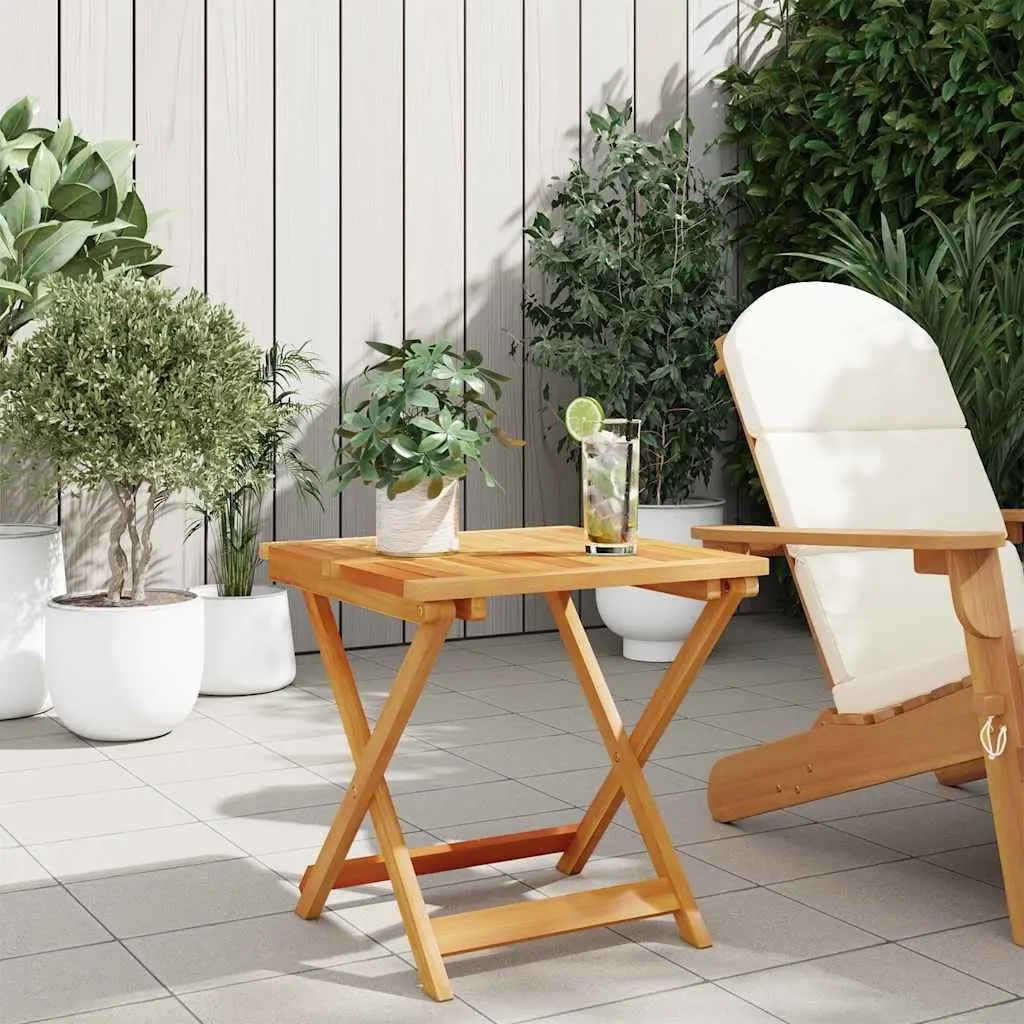 Brown Acacia Folding Garden Table 50x50x50 cm