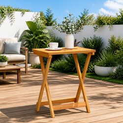 Solid Wood Folding Garden Table for Outdoor Use