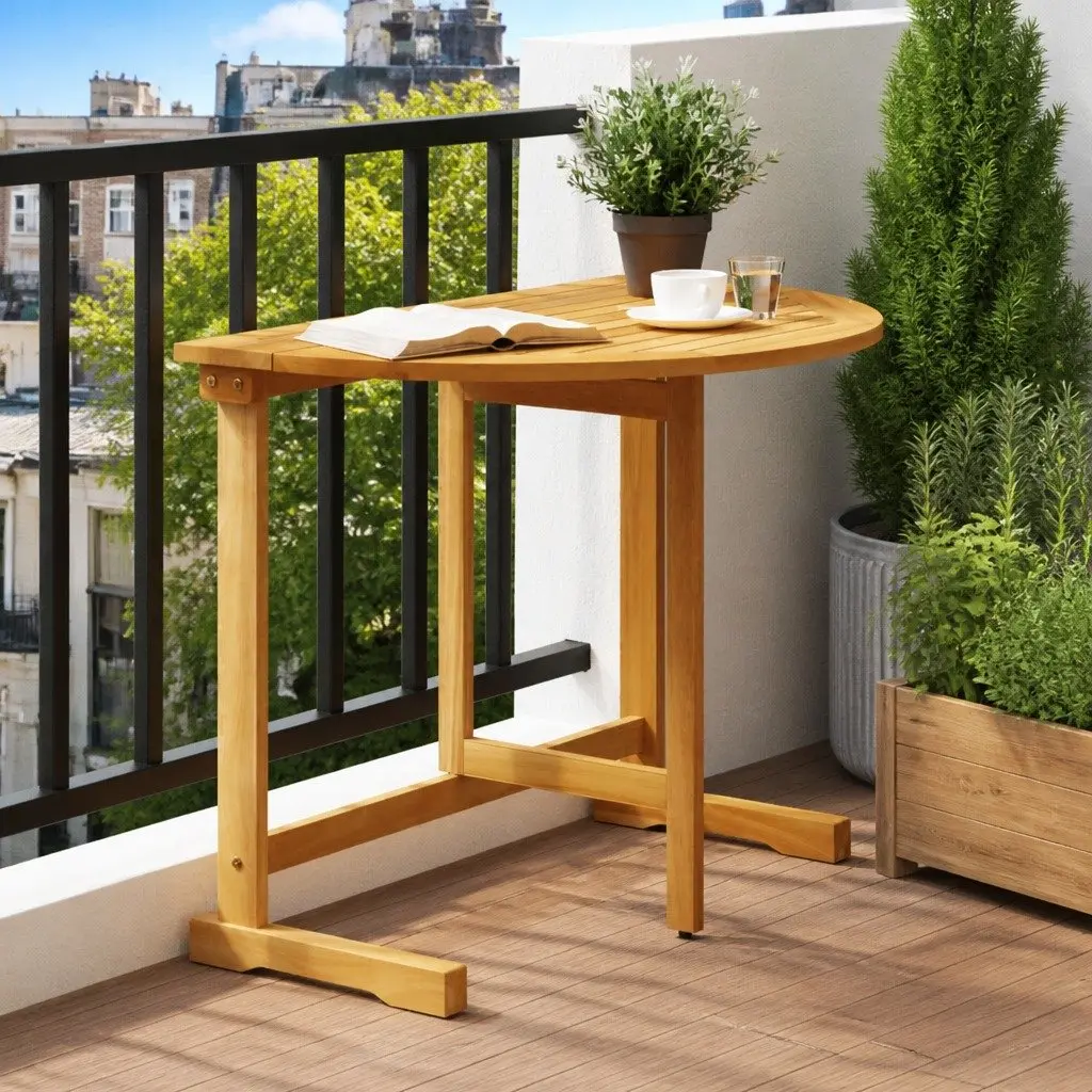 Folding Balcony Table 90x60x72cm for Outdoor Use
