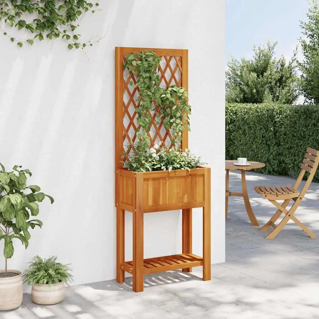 Wooden Planter with Trellis and Shelf 55x29.5x152cm