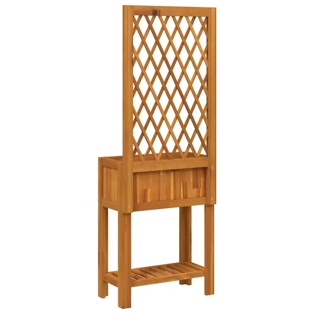 Wooden Planter with Trellis and Shelf 55x29.5x152cm
