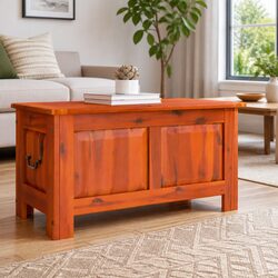 Sturdy Acacia Wood Storage Chest with Lid