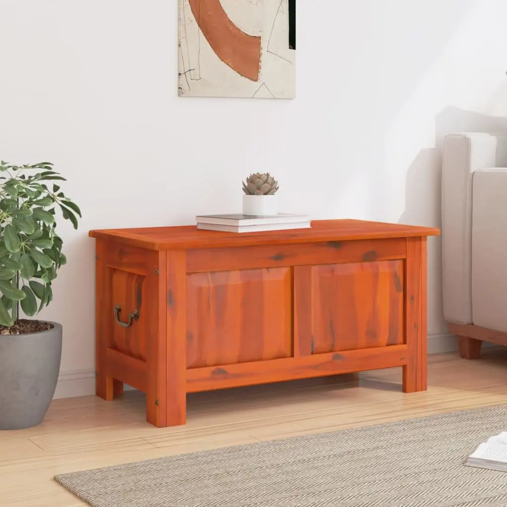 Storage Chest Solid Acacia Wood Brown Furniture Trunk Organiser