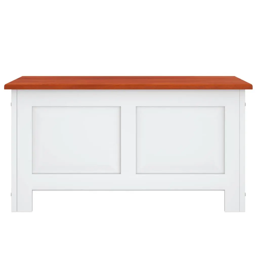 Solid Wood Acacia Storage Chest with Lid in White