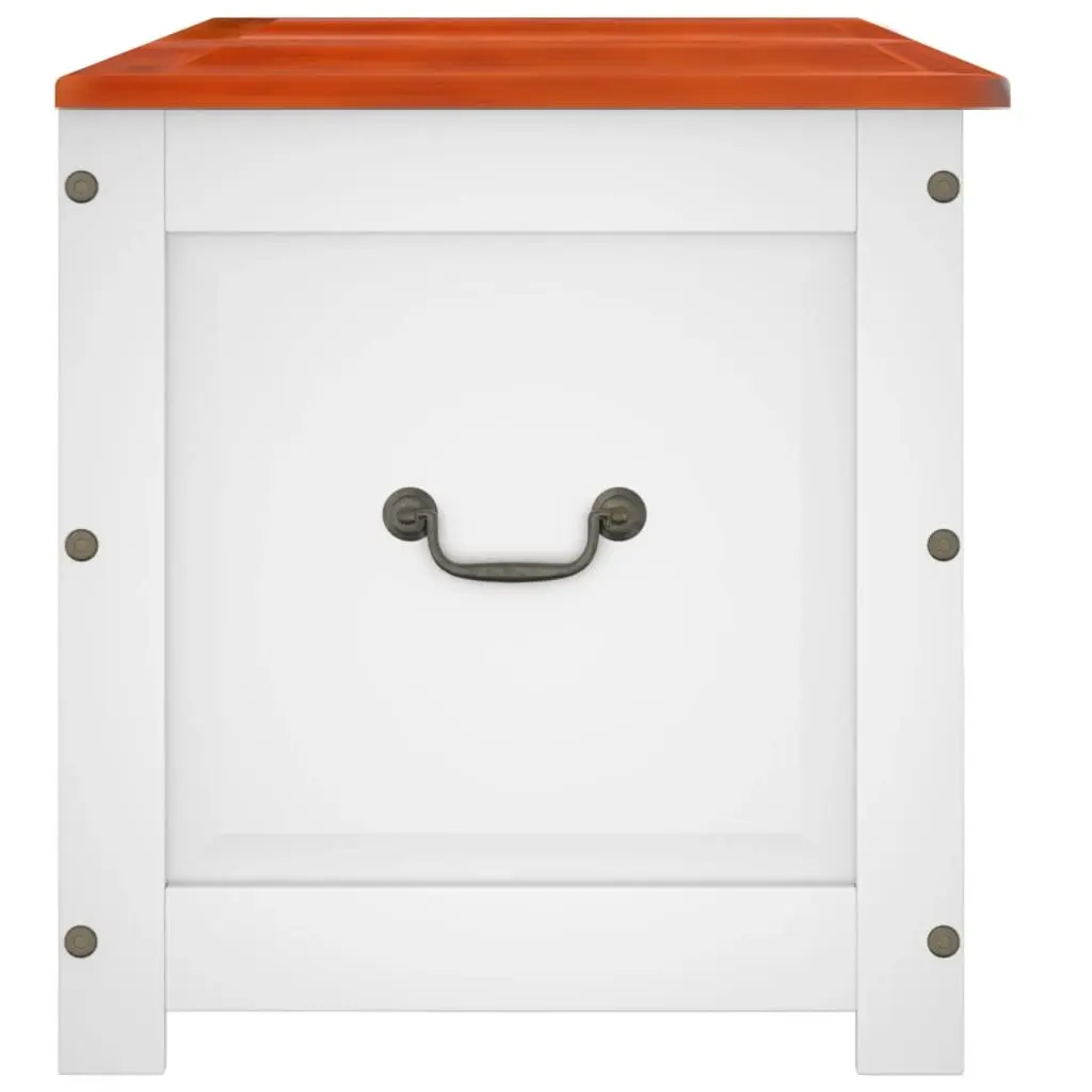 Acacia Wood Storage Chest with Lid in White