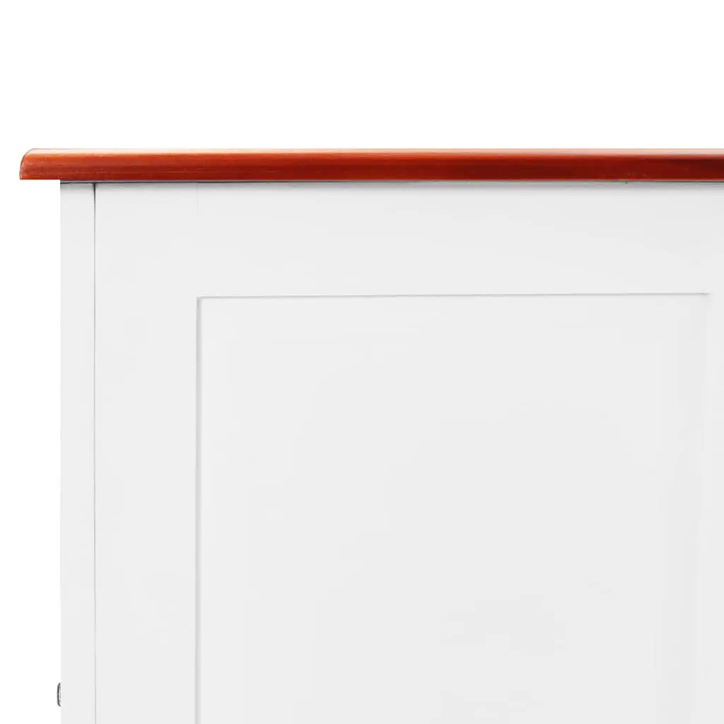 Acacia Wood Storage Chest with Lid in White