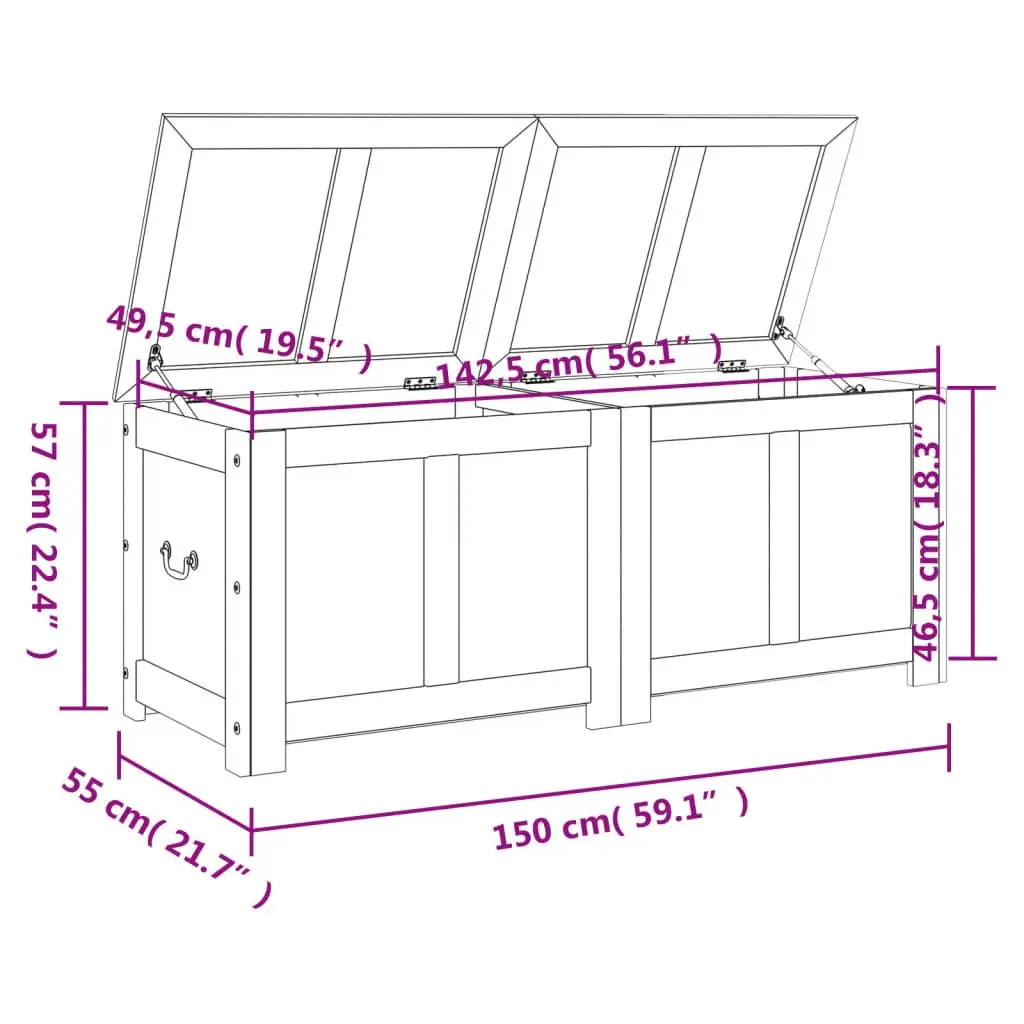 Acacia Wood Storage Chest with Lid in White