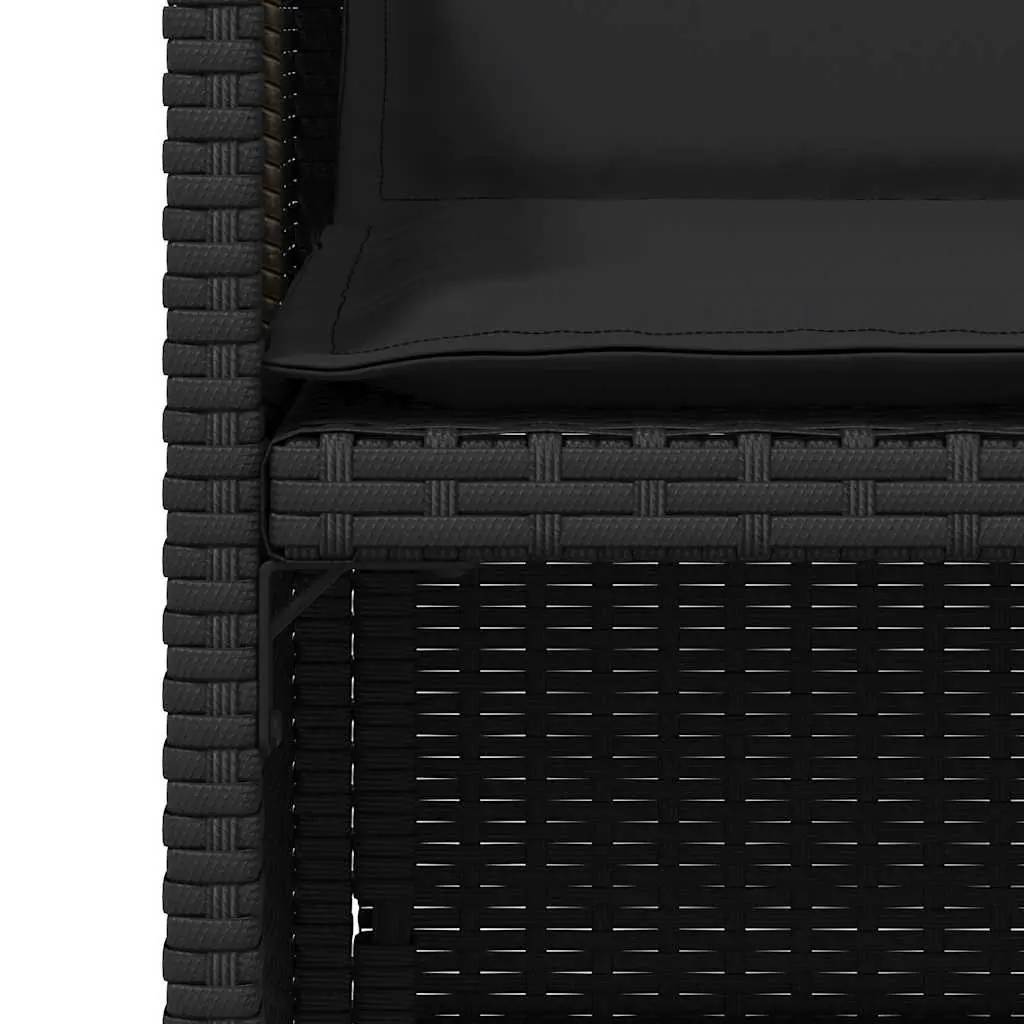 Outdoor Garden Chairs Poly Rattan Black Folding with Padded Cushions 4 Piece