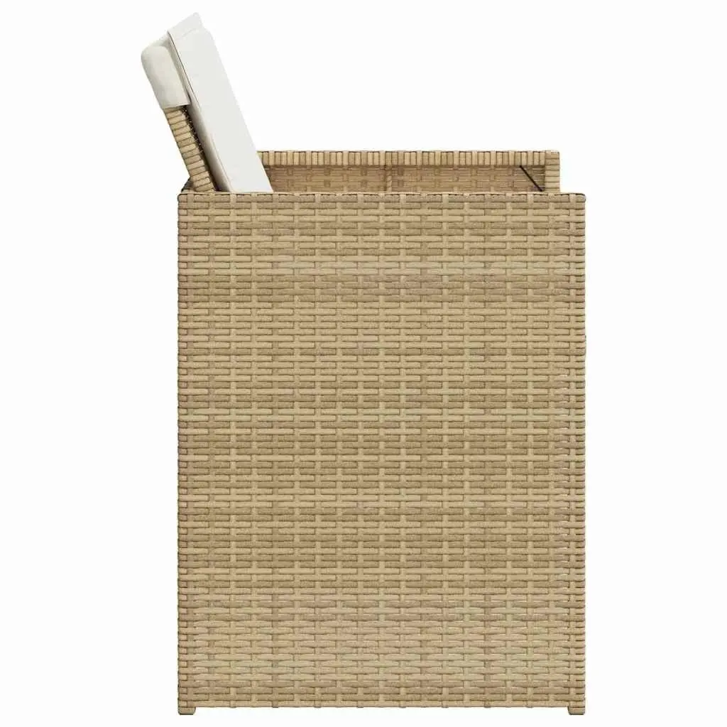 Outdoor Garden Chairs Set PE Rattan Beige with Cushions 4 Piece