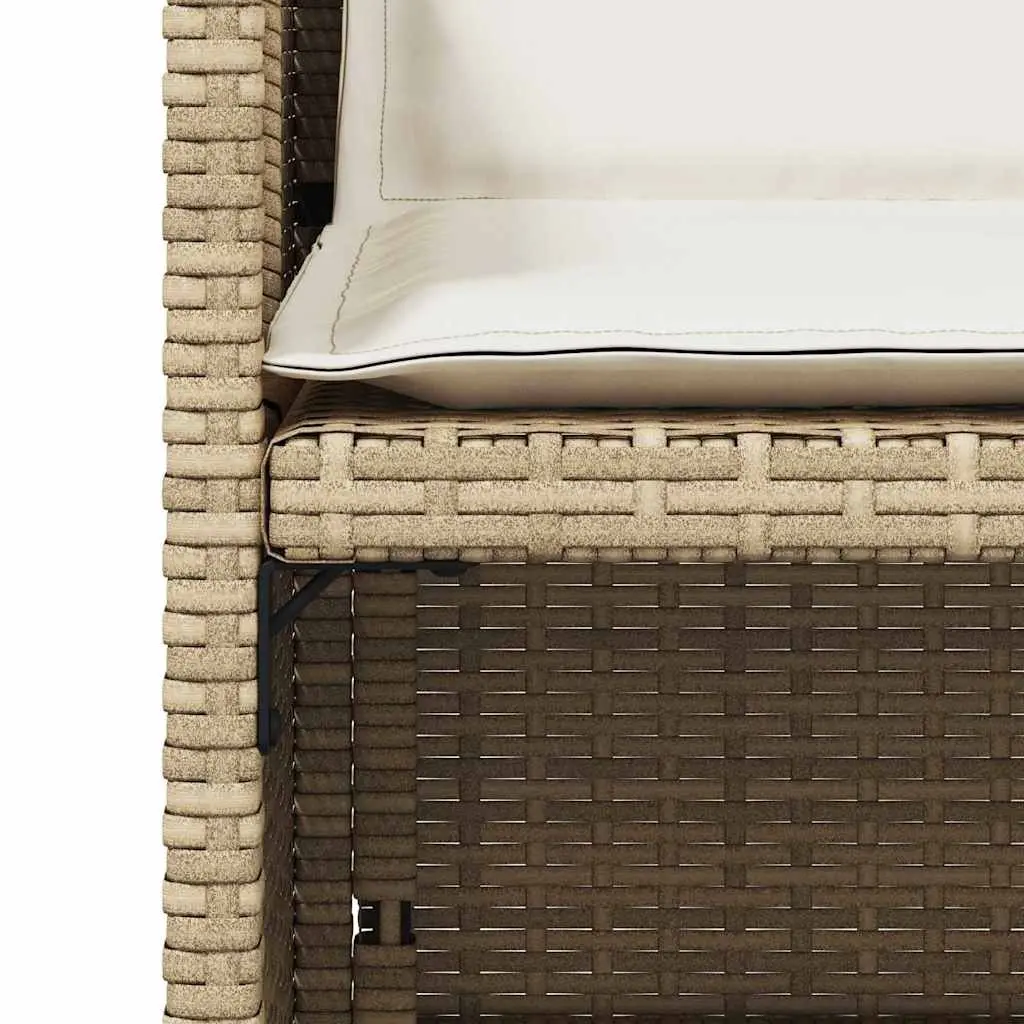Outdoor Garden Chairs Set PE Rattan Beige with Cushions 4 Piece