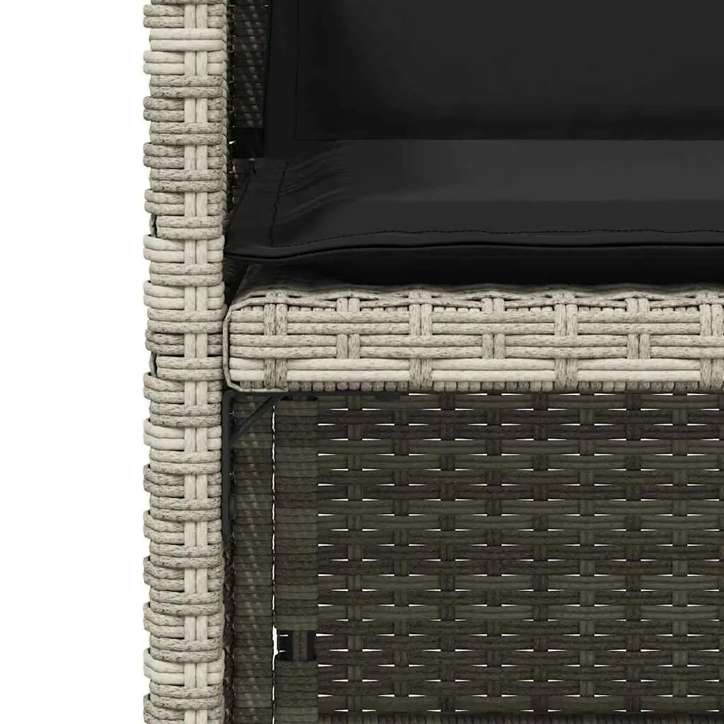 Outdoor Garden Chairs Poly Rattan 4 pcs Grey with Cushions