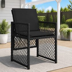 High-Quality Outdoor Chairs Set of 4 Black Rattan