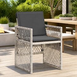 Durable Grey Poly Rattan Garden Chairs Set of 4