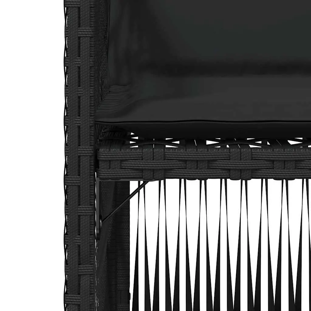 4pc Black Poly Rattan Garden Chair Set