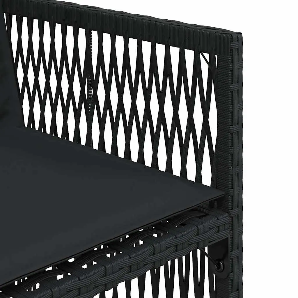 4pc Black Poly Rattan Garden Chair Set