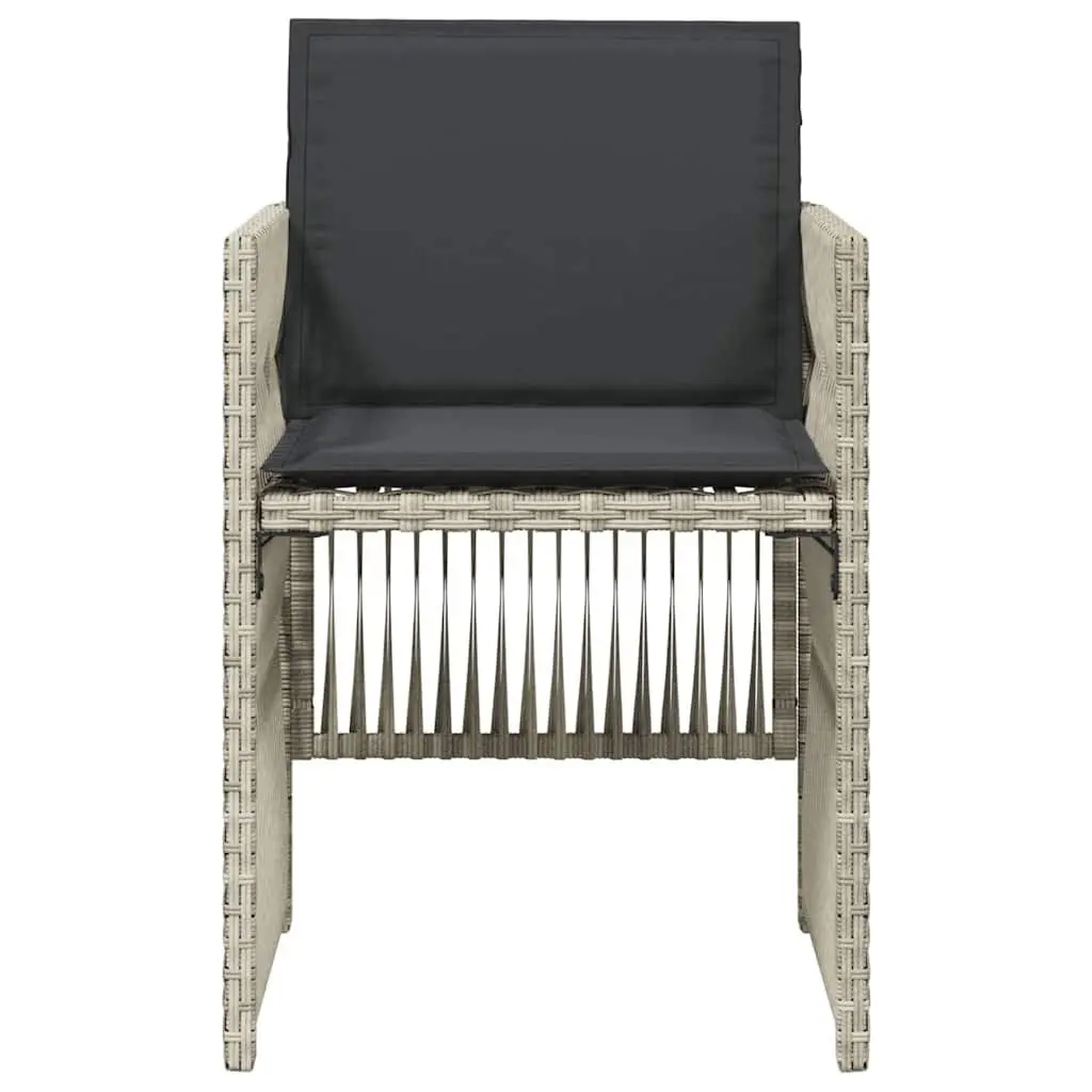 Outdoor Garden Chairs 4 Piece Set with Cushions Grey Patio Seating Furniture